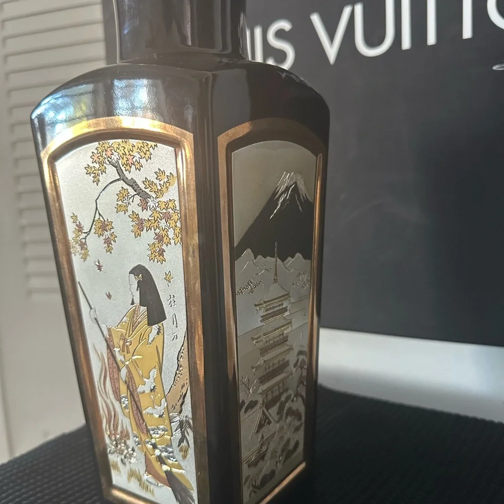 Chokin Art Vase by Hara 4 Seasons Gilded Geisha